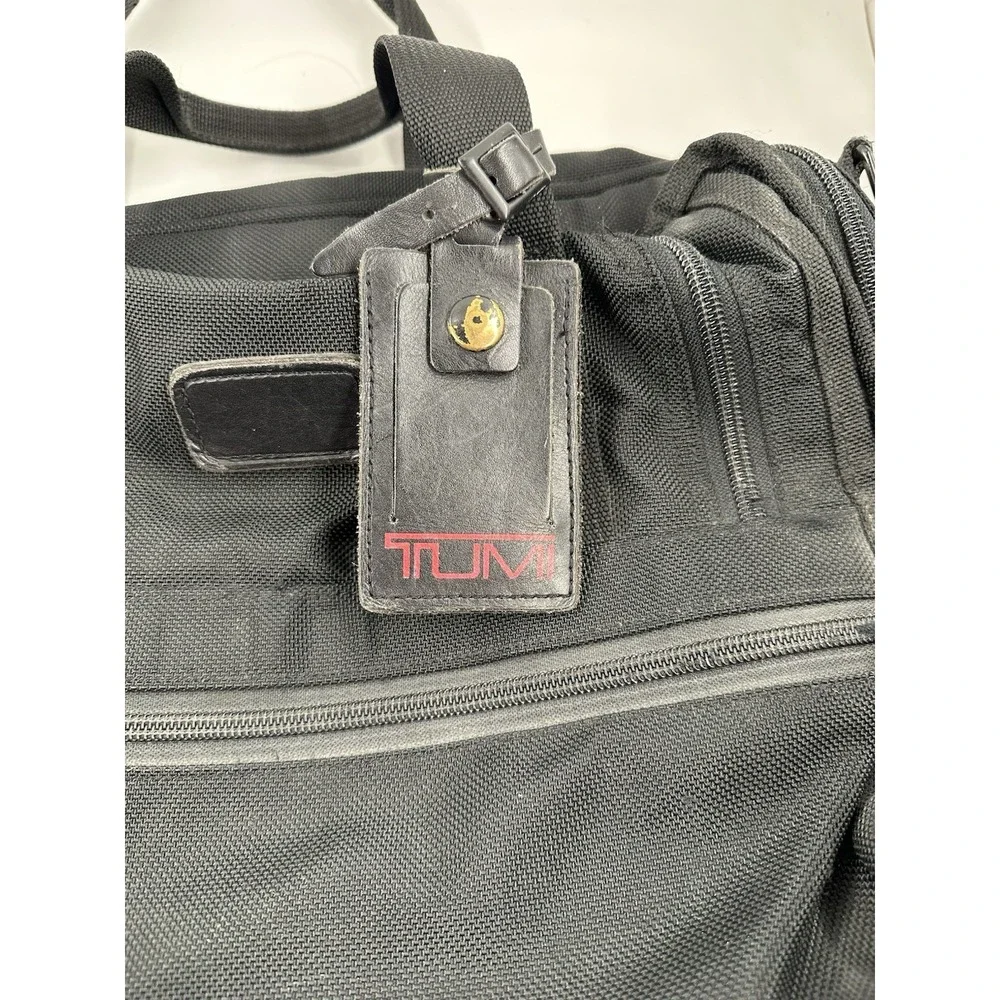 TUMI men's Black Briefcase Laptop Bag Nylon